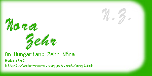 nora zehr business card